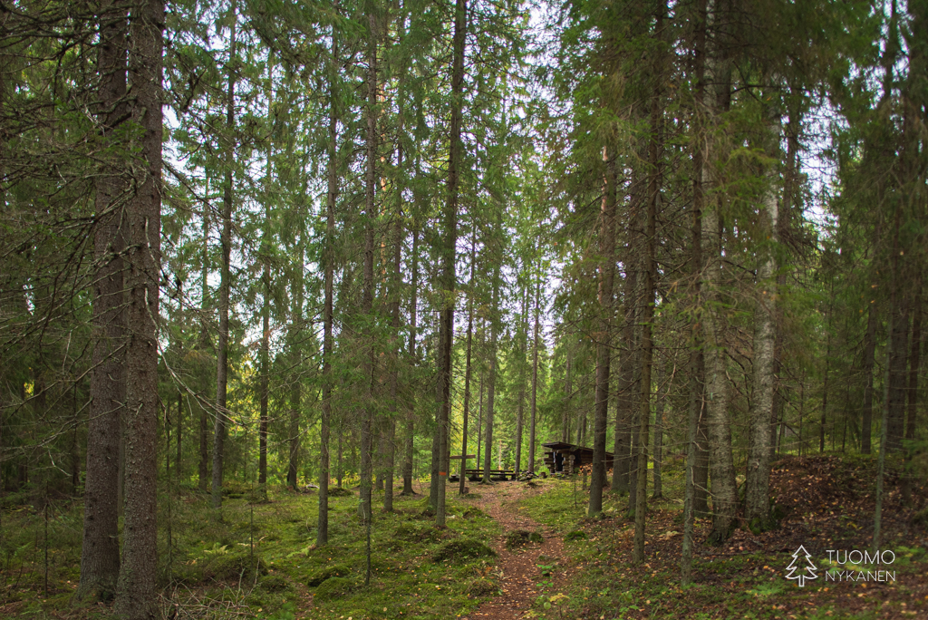 Pöröpeikon polun varrella on tunnelmallinen laavu.