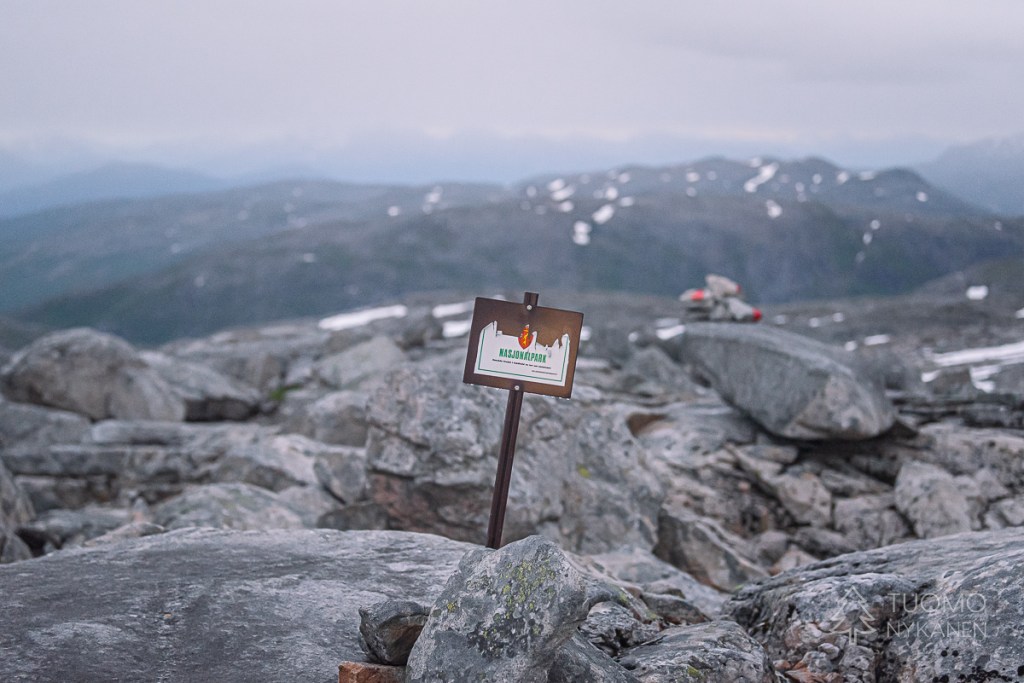 Ånderdalenin kansallispuisto alkaa vasta Istindenin huipun läheltä.